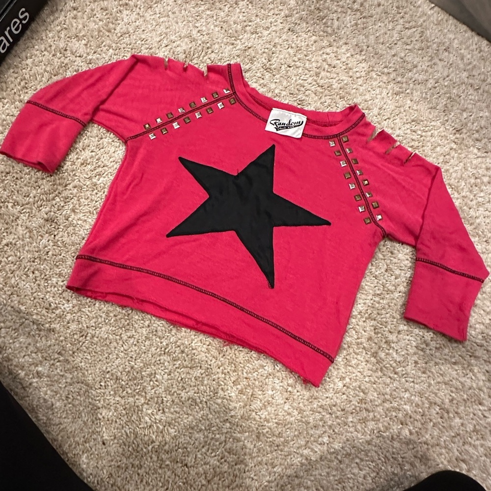 *Vintage* Denny’s!  Random Hearts- Kids Star Long Sleeve Sweatshirt